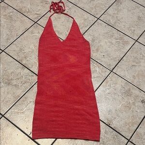 Wild Fable Pink Halter Knit Bodycon Dress M